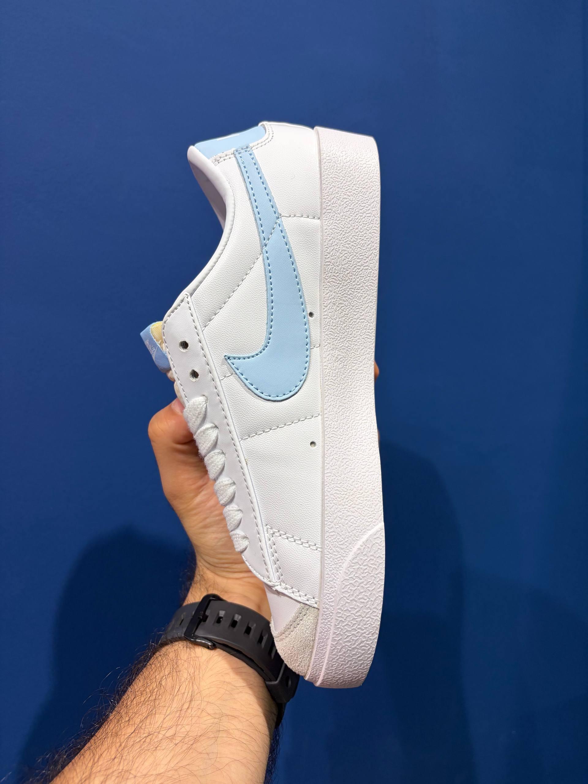 Nike blazer low 77 white blue نایک بلیزر لو 77 سفید آبی