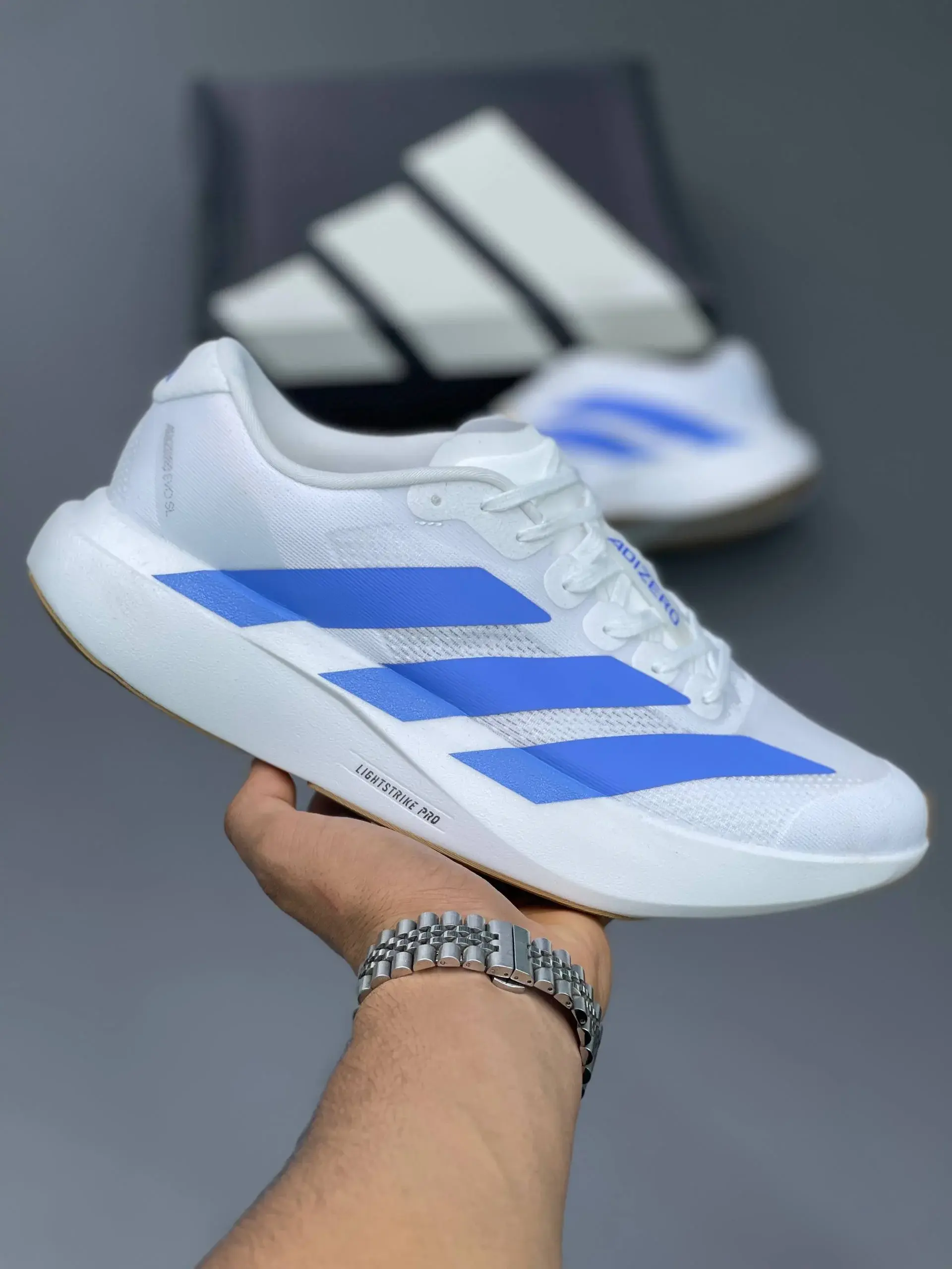 Adidas adizero white & blue آدیداس آدی زیرو سفید آبی
